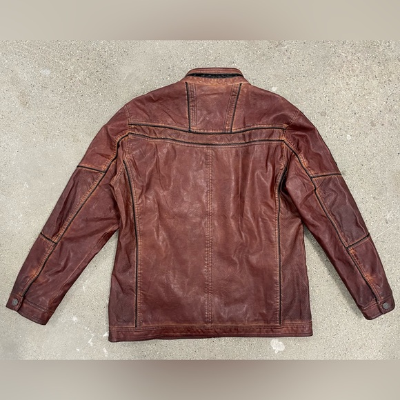 Buckle “Black” Exclusive Distressed Faux Leather Moto Jacket size XL - Picture 6 of 11